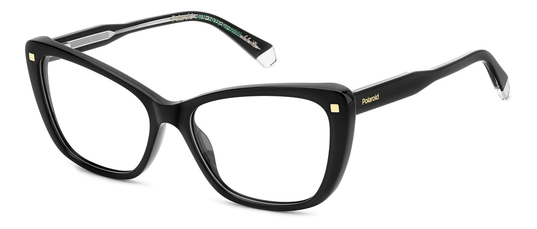 Prescription glasses polaroid pld d542 807 negro rectangular femenino size 56mm - Main view