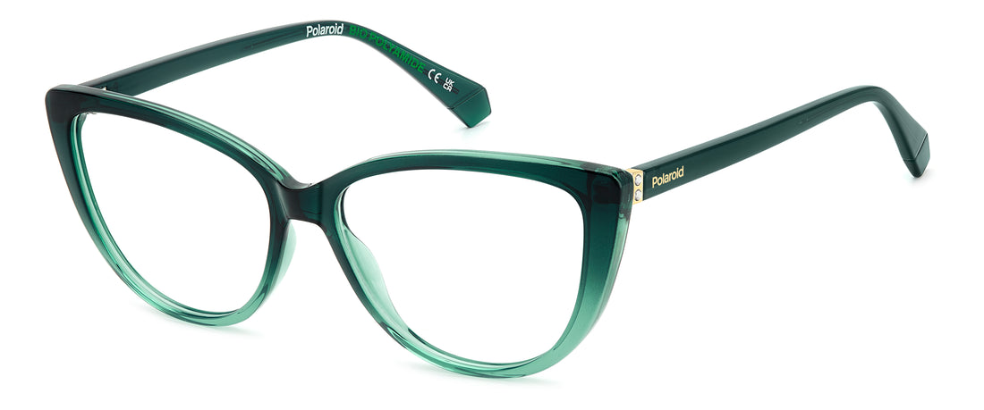Prescription glasses polaroid pld d543 1ed verde cat eye femenino size 56mm - Main view