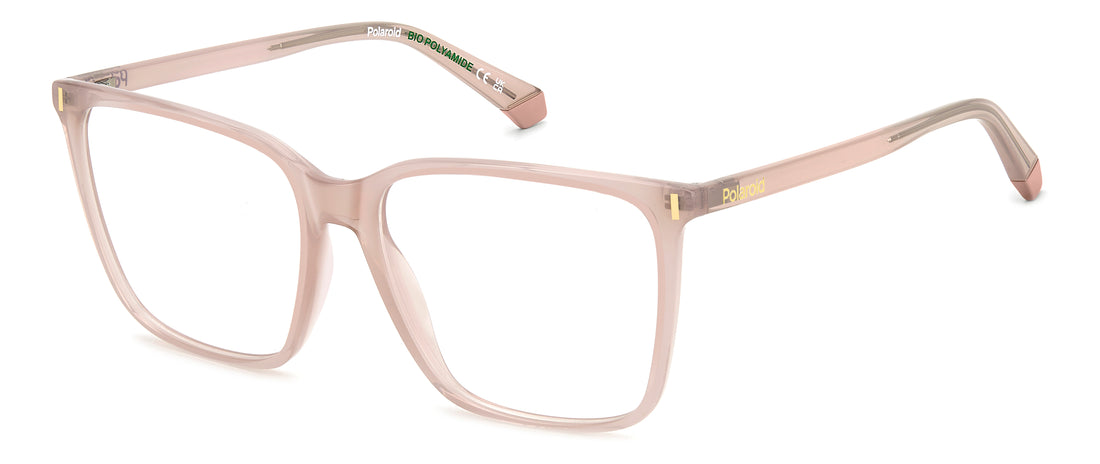 Prescription glasses polaroid pld d537 35j rosa rectangular femenino size 55mm - Main view