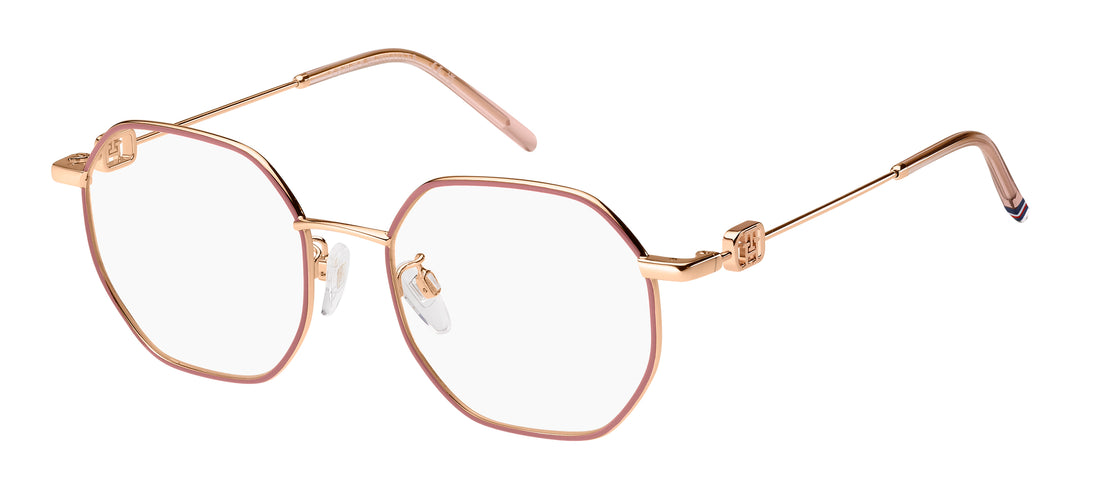 Occhiali da vista tommy hilfiger th 2168/f eyr dorado rectangular geometrical femenino taglia 53mm - Vista principale