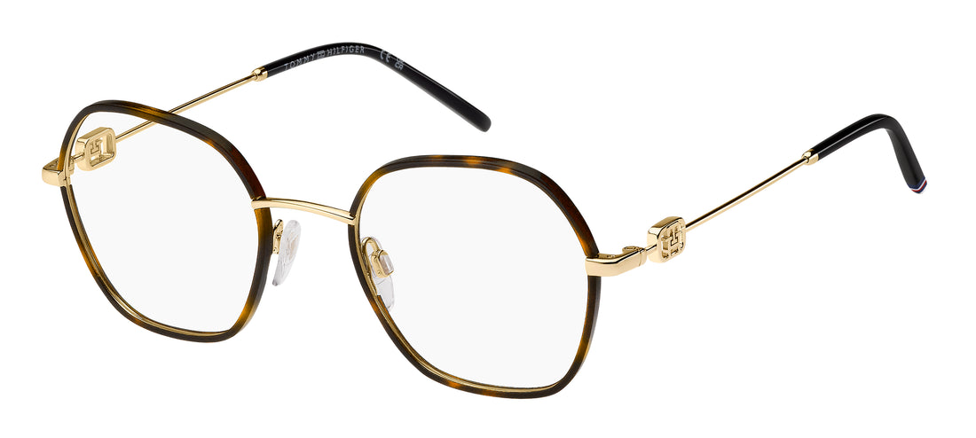 Gafas graduadas tommy hilfiger th 2153 06j dorado rectangular geometrical femenino talla 50mm - Vista principal