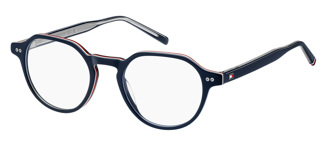 Gafas graduadas tommy hilfiger th 2128 s9w azul round geometrical masculino talla 50mm - Vista principal