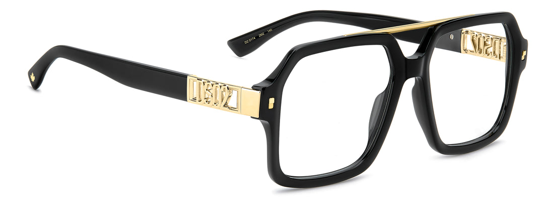 Occhiali da vista dsquared2 d2 0174 2m2 negro rectangular masculino taglia 55mm - Vista dettagliata