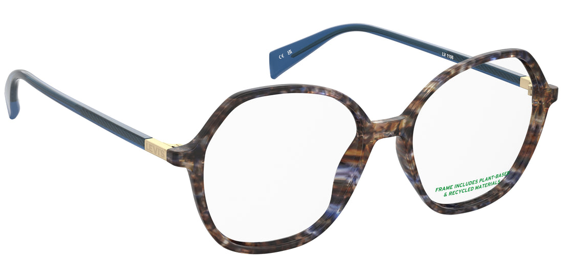 Occhiali da vista levis lv 1106 x8q marron round femenino taglia 52mm - Vista dettagliata