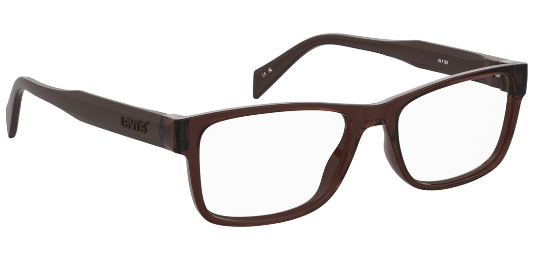 Occhiali da vista levis lv 1102 09q marron rectangular masculino taglia 52mm - Vista dettagliata