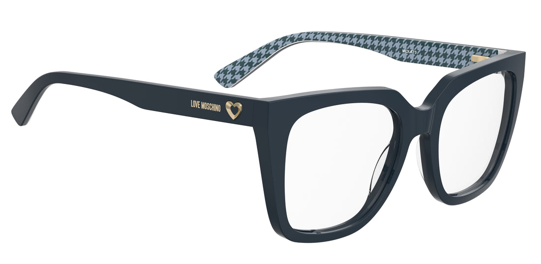 Óculos graduados moschino love mol673 s6f estampado square femenino tamanho 54mm - Vista de detalhe