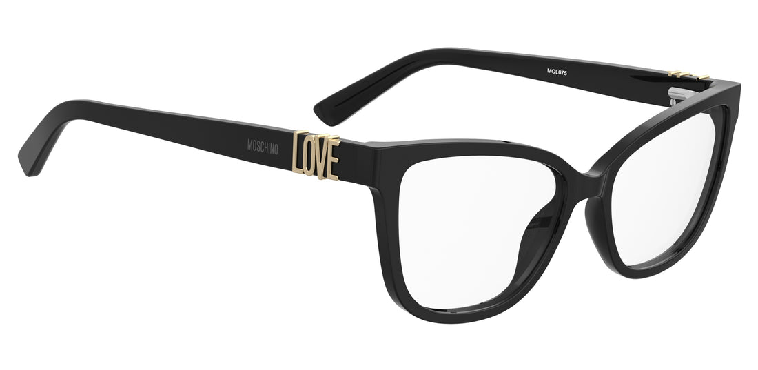 Occhiali da vista moschino love mol675 807 negro cat eye femenino taglia 55mm - Vista dettagliata