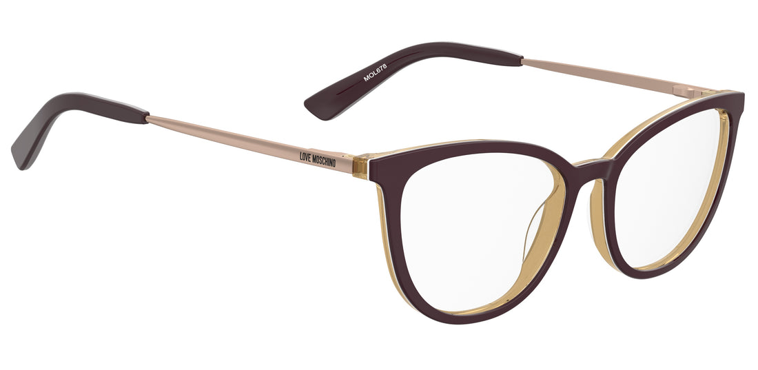 Occhiali da vista moschino love mol678 0t7 burdeos cat eye femenino taglia 54mm - Vista dettagliata