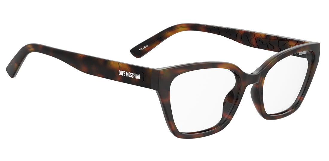 Occhiali da vista moschino love mol687 wr9 marron rectangular femenino taglia 53mm - Vista dettagliata