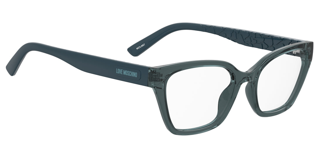 Occhiali da vista moschino love mol687 zi9 verde rectangular femenino taglia 53mm - Vista dettagliata