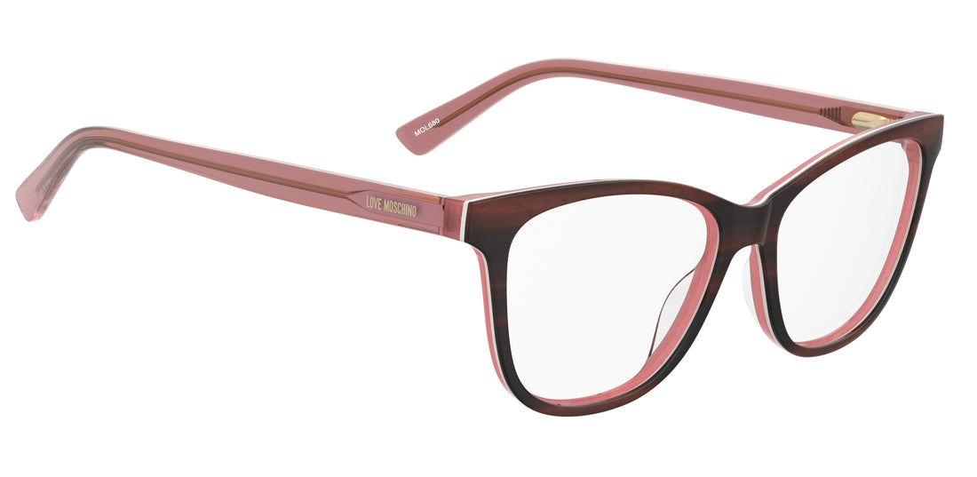 Occhiali da vista moschino love mol680 ex4 marron cat eye femenino taglia 55mm - Vista dettagliata