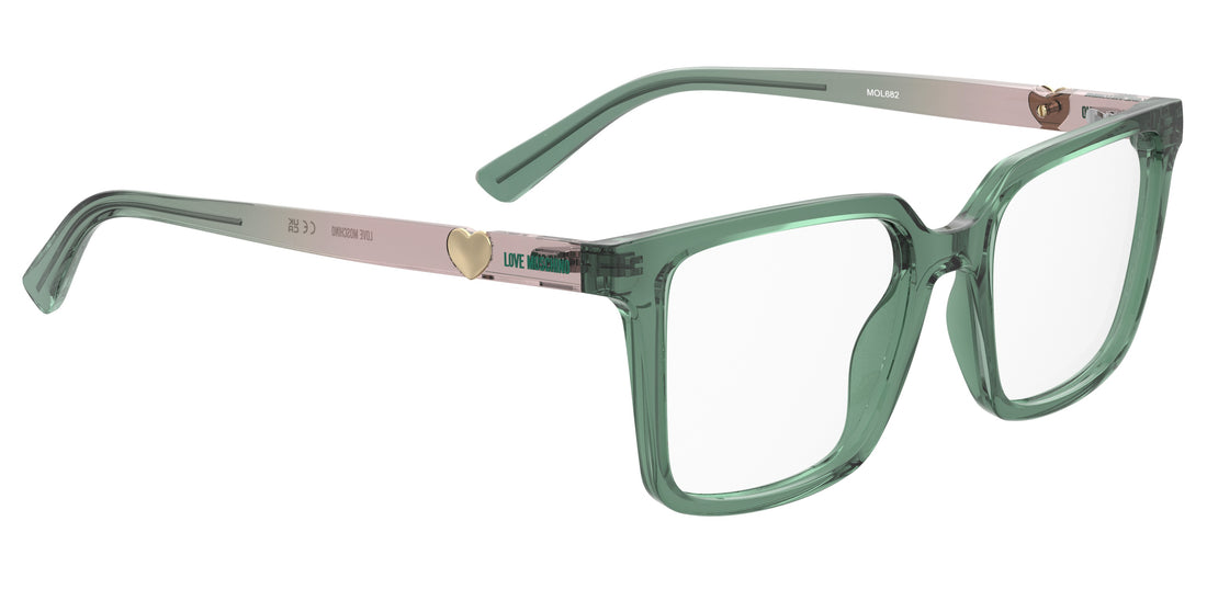 Occhiali da vista moschino love mol682 1ed verde square femenino taglia 52mm - Vista dettagliata