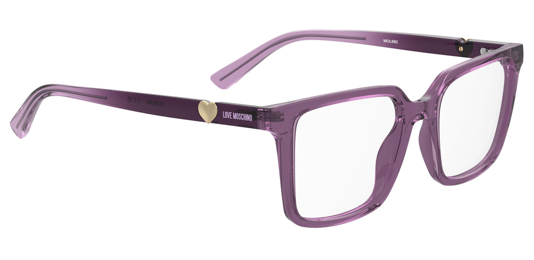 Occhiali da vista moschino love mol682 b3v violeta square femenino taglia 52mm - Vista dettagliata