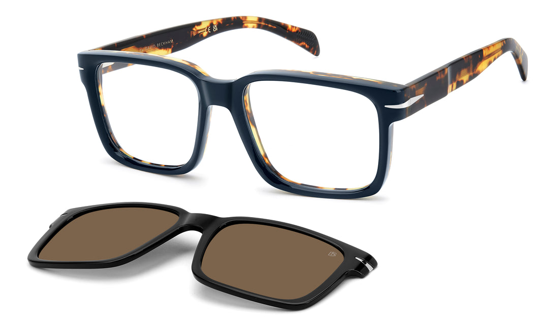 Solglasögon david beckham db 7163/c 4fk sp azul rectangular masculino storlek 55mm - Huvudvy