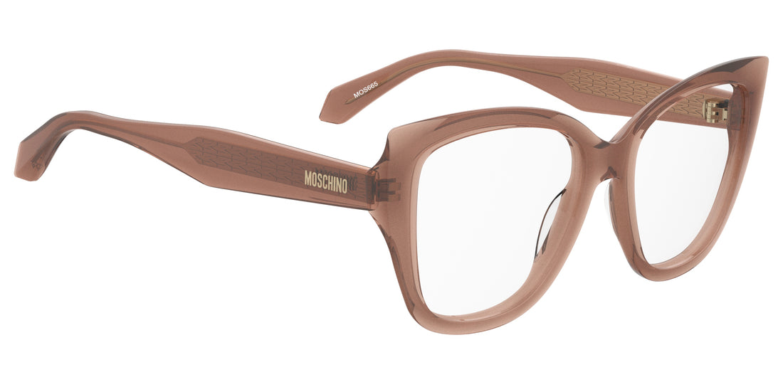 Gafas graduadas moschino mos665 fwm beige cat eye femenino talla 52mm - Vista de detalle