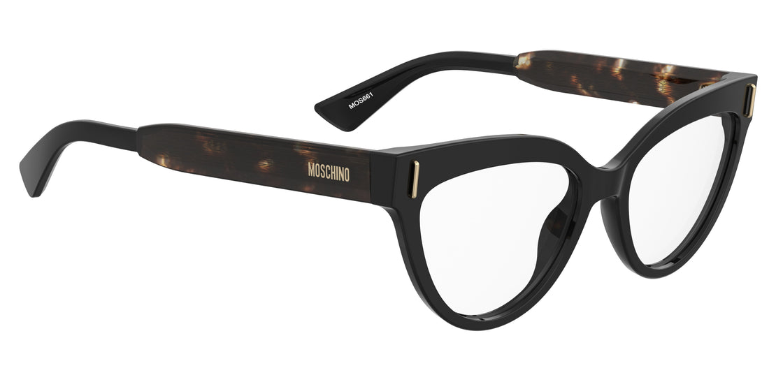 Gafas graduadas moschino mos661 wr7 negro cat eye femenino talla 53mm - Vista de detalle