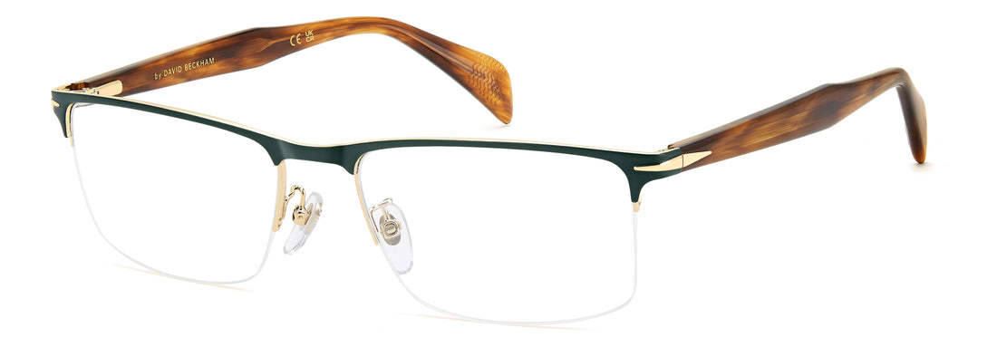 Briller david beckham db 1244/g dld verde rectangular masculino størrelse 59mm - Hovedvisning