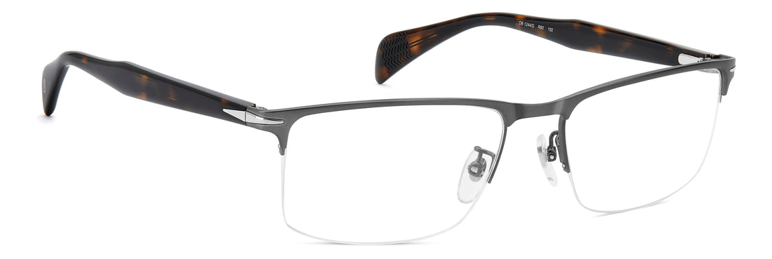 Briller david beckham db 1244/g r80 plateado rectangular masculino størrelse 59mm - Detaljeret visning