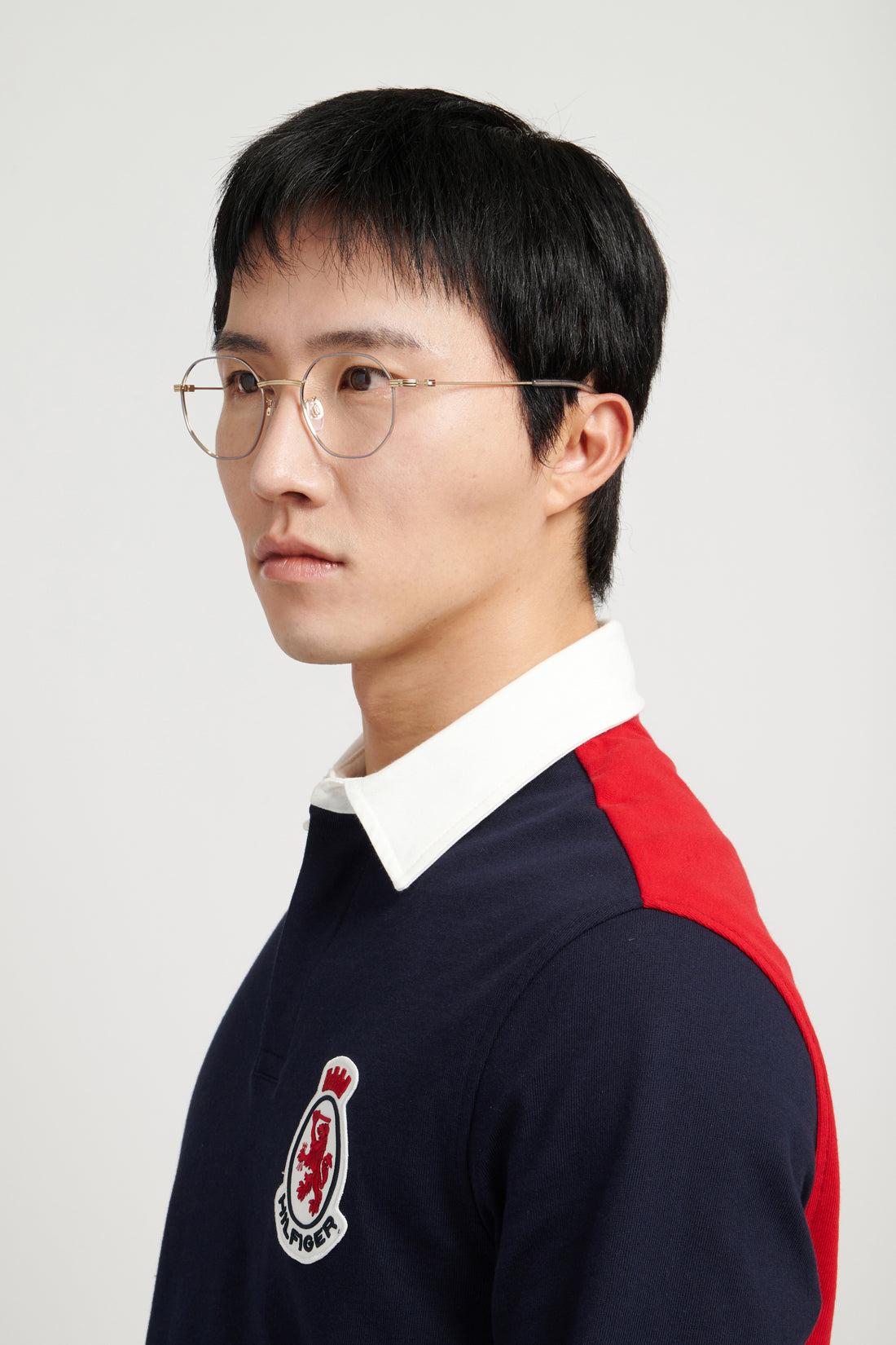 Gafas graduadas tommy hilfiger th 2359/f 2f7 dorado round masculino talla 51mm - Vista de detalle