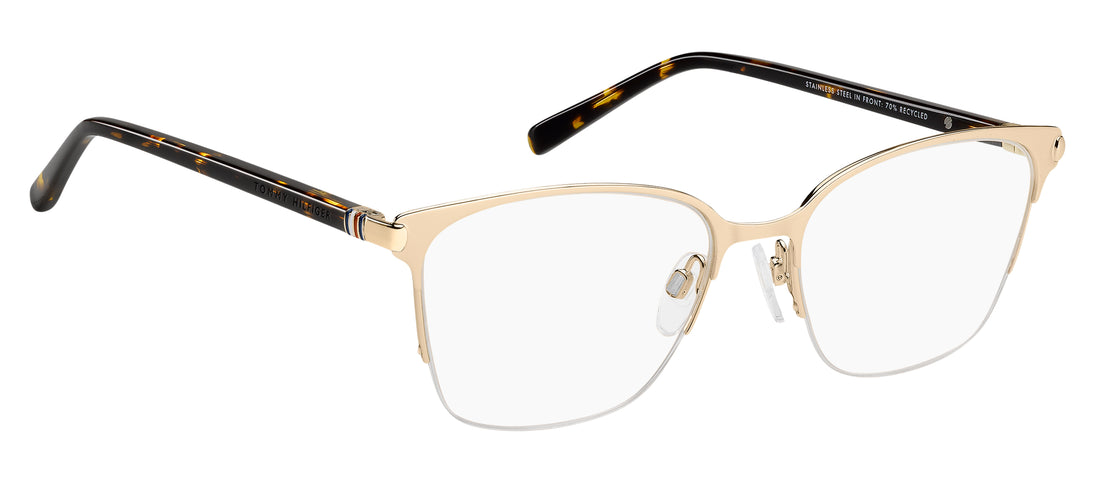 Óculos graduados tommy hilfiger th 2352 000 dorado rectangular femenino tamanho 53mm - Vista de detalhe