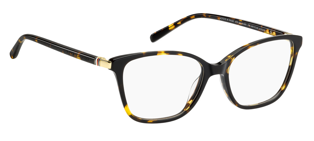 Gafas graduadas tommy hilfiger th 2354 086 havana cat eye femenino talla 53mm - Vista de detalle