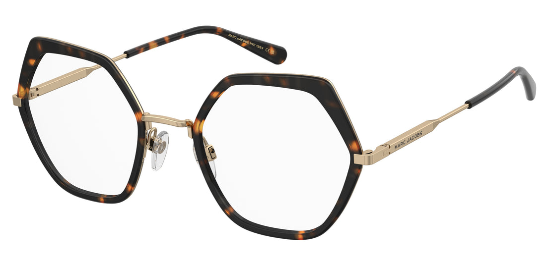 Prescription glasses marc jacobs marc 897 06j dorado square femenino size 53mm - Main view