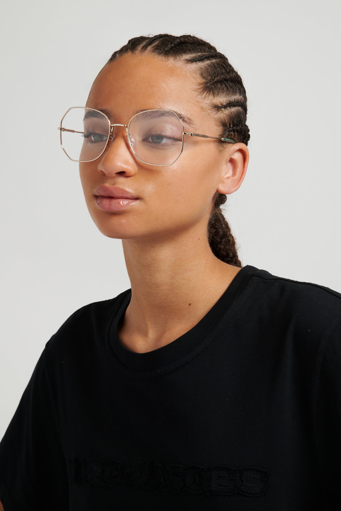 Prescription glasses marc jacobs marc 918 3yg dorado butterfly femenino size 55mm - Detailed view