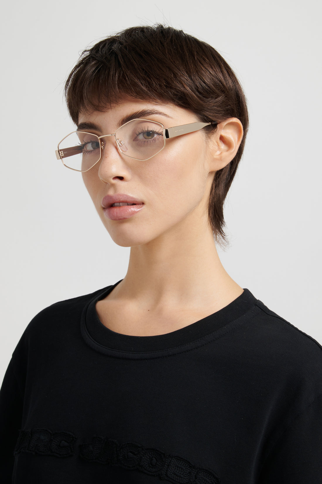 Prescription glasses marc jacobs marc 895 j5g dorado square femenino size 54mm - Detailed view