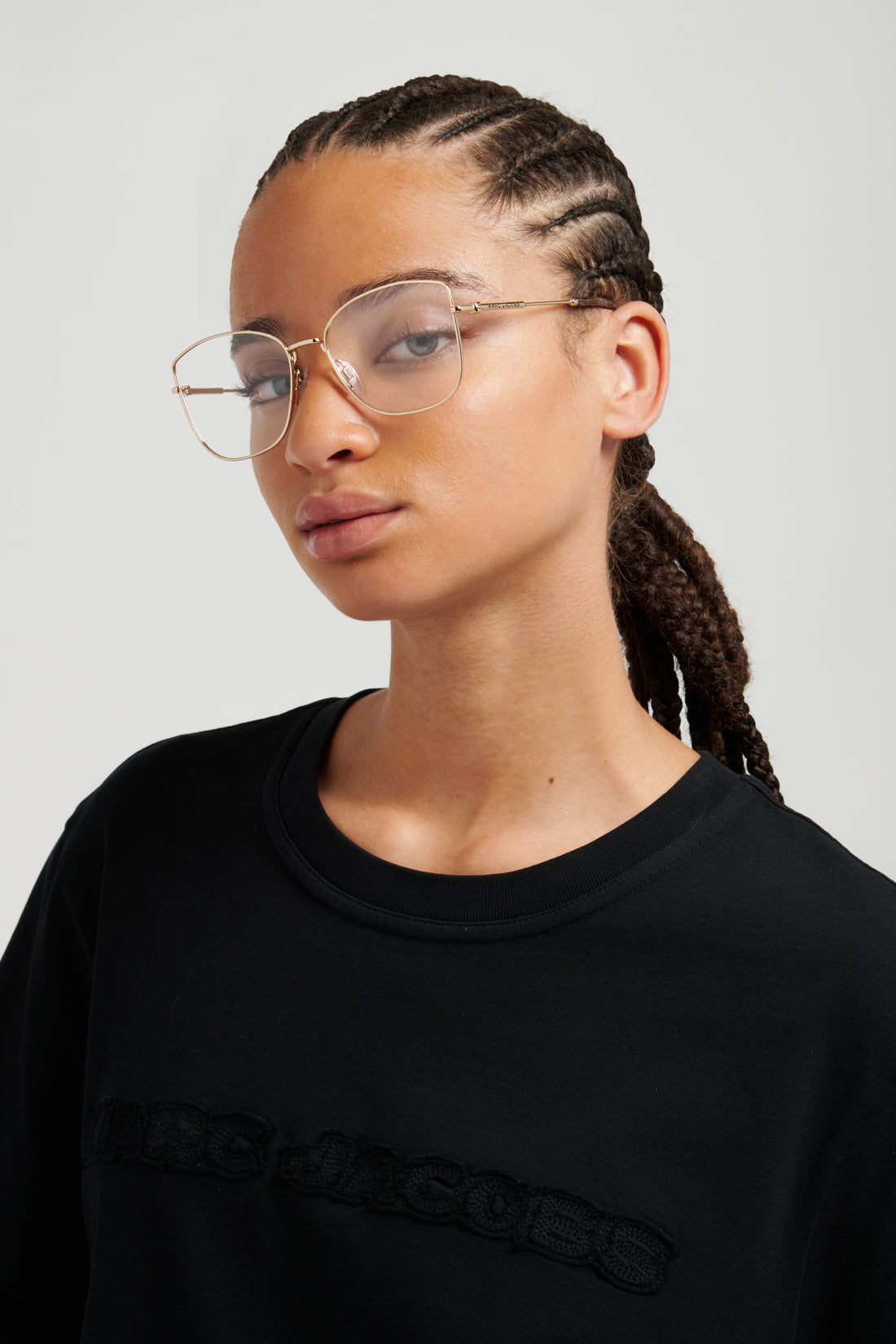 Prescription glasses marc jacobs marc 919 j5g dorado cat eye femenino size 56mm - Detailed view