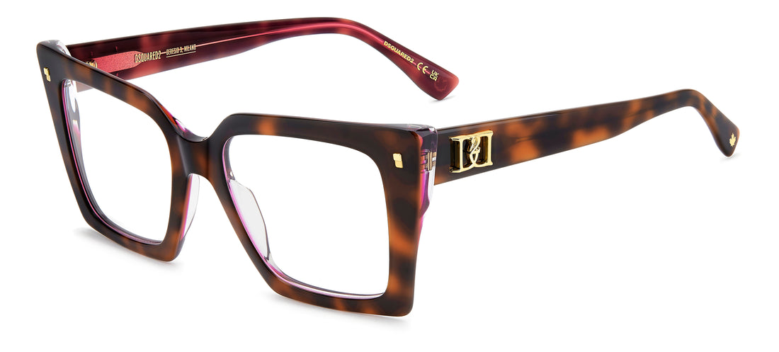 Occhiali da vista dsquared2 d2 0211 c4b havana cat eye femenino taglia 52mm - Vista principale