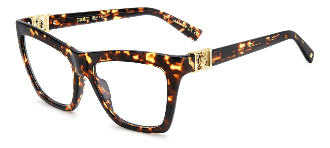 Occhiali da vista dsquared2 d2 0208 086 havana rectangular femenino taglia 54mm - Vista principale