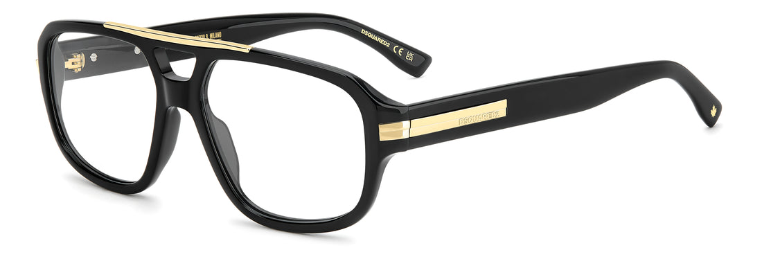 Occhiali da vista dsquared2 d2 0199 807 negro square masculino taglia 56mm - Vista principale