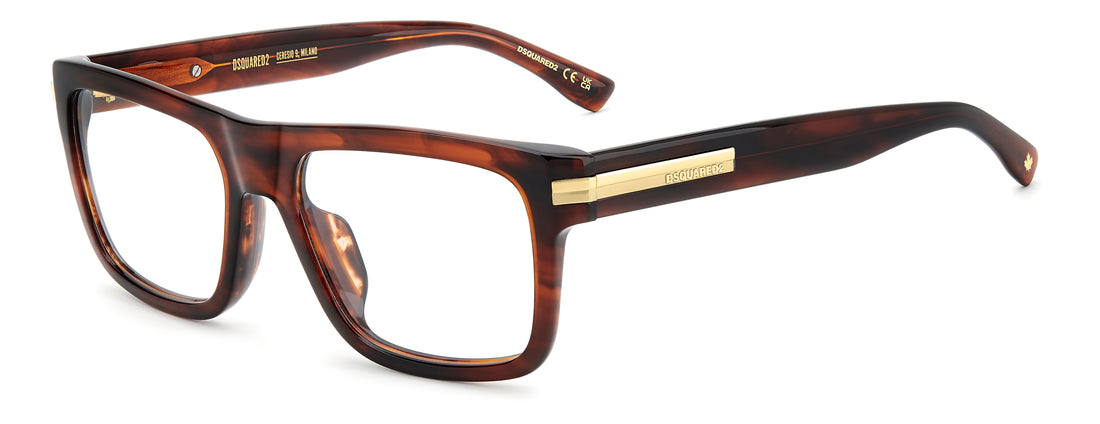 Occhiali da vista dsquared2 d2 0200/g ex4 marron rectangular masculino taglia 55mm - Vista principale