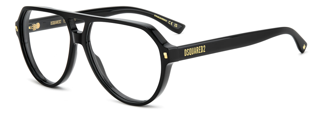 Occhiali da vista dsquared2 d2 0204 807 negro pilot masculino taglia 58mm - Vista principale