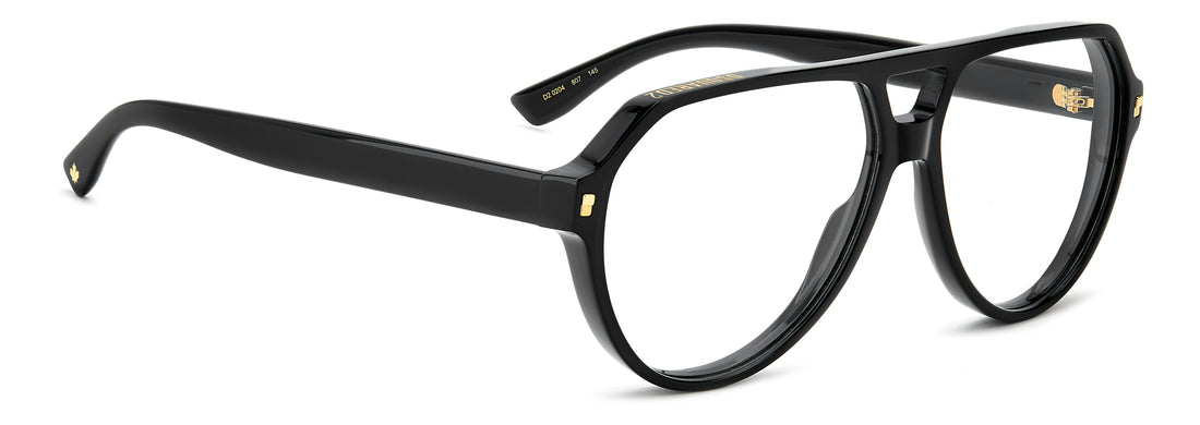 Occhiali da vista dsquared2 d2 0204 807 negro pilot masculino taglia 58mm - Vista dettagliata