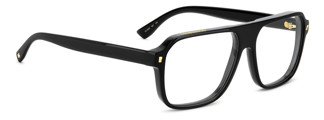 Occhiali da vista dsquared2 d2 0203 807 negro rectangular masculino taglia 57mm - Vista dettagliata