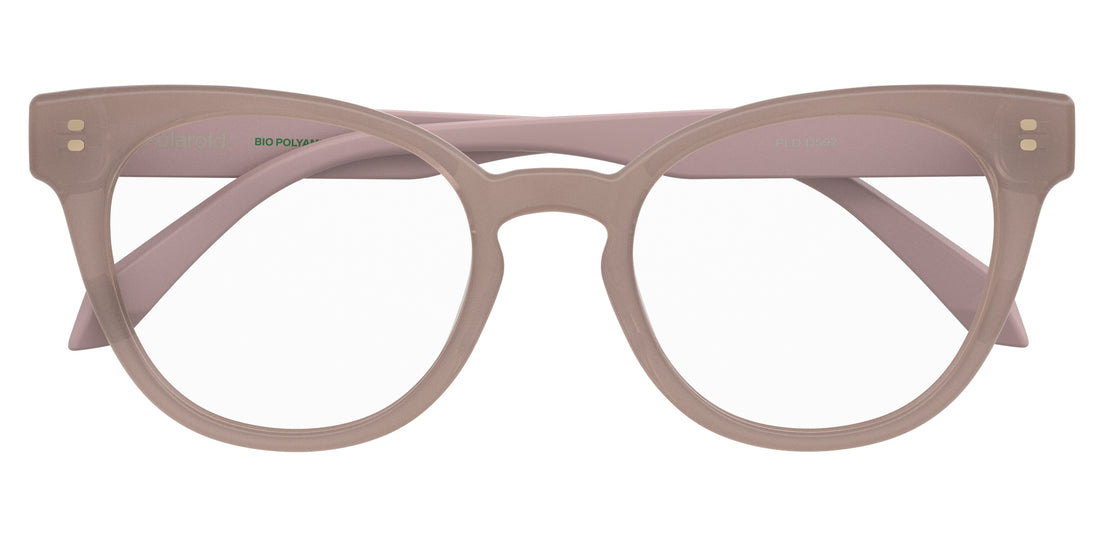 Occhiali da vista polaroid pld d592 fwm beige cat eye femenino taglia 51mm - Vista dettagliata