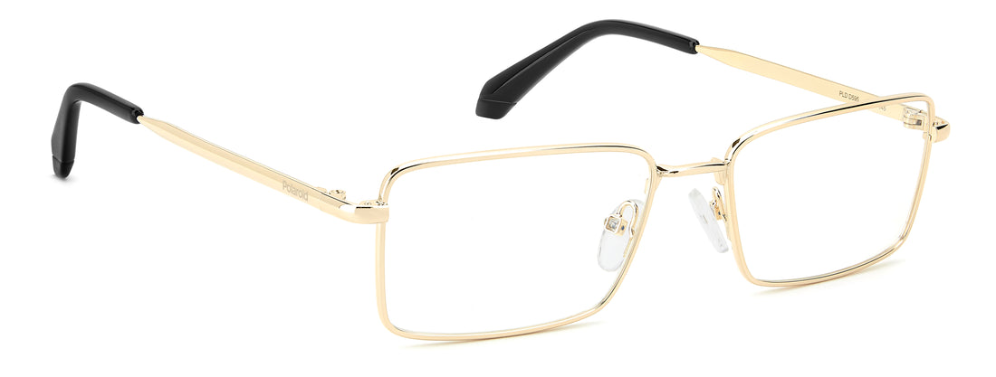 Occhiali da vista polaroid pld d595 j5g dorado rectangular masculino taglia 55mm - Vista dettagliata