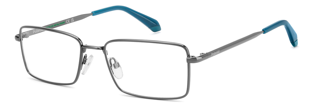 Occhiali da vista polaroid pld d595 kj1 plateado rectangular masculino taglia 55mm - Vista principale
