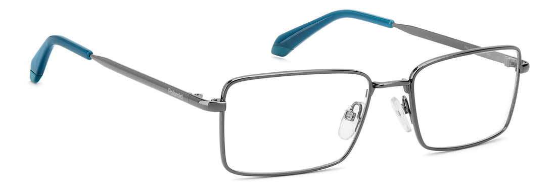Occhiali da vista polaroid pld d595 kj1 plateado rectangular masculino taglia 55mm - Vista dettagliata