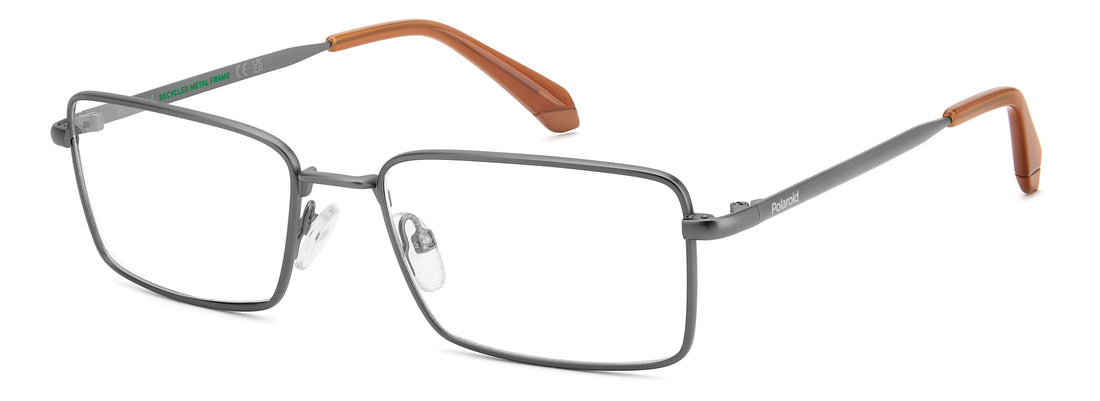 Occhiali da vista polaroid pld d595 r80 plateado rectangular masculino taglia 55mm - Vista principale