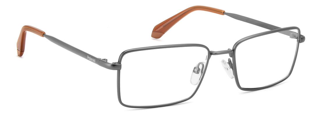 Occhiali da vista polaroid pld d595 r80 plateado rectangular masculino taglia 55mm - Vista dettagliata