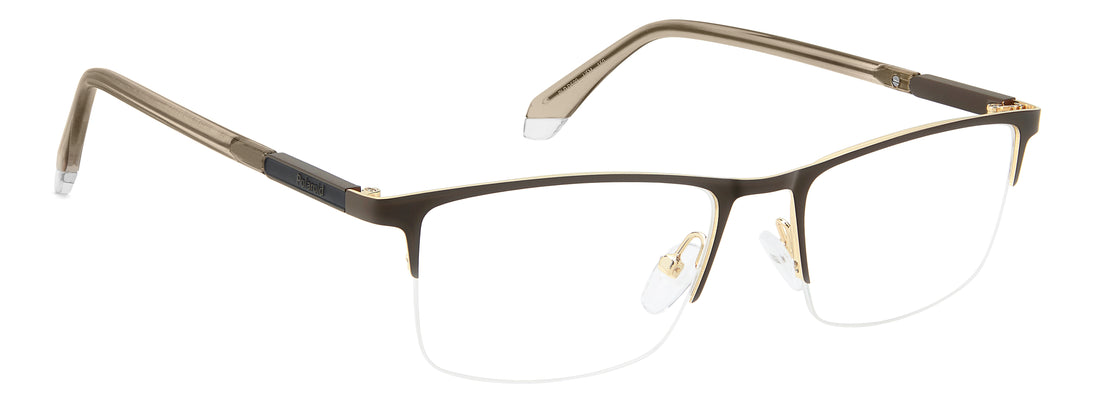 Occhiali da vista polaroid pld d599 ufm dorado rectangular masculino taglia 56mm - Vista dettagliata