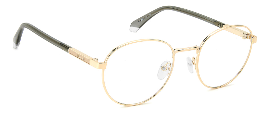 Occhiali da vista polaroid pld d600 j5g dorado round masculino taglia 53mm - Vista dettagliata