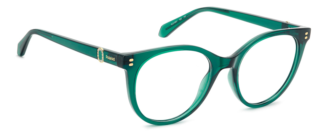 Occhiali da vista polaroid pld d601 1ed verde cat eye femenino taglia 52mm - Vista dettagliata