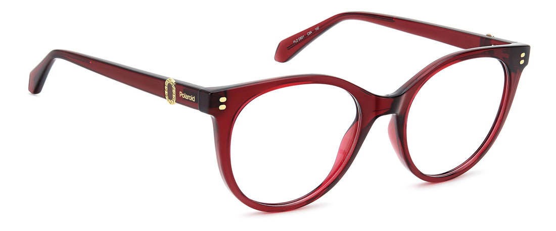 Occhiali da vista polaroid pld d601 c9a rojo cat eye femenino taglia 52mm - Vista dettagliata
