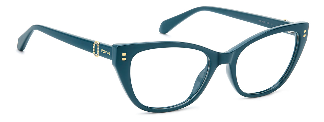 Occhiali da vista polaroid pld d602 zi9 verde cat eye femenino taglia 53mm - Vista dettagliata
