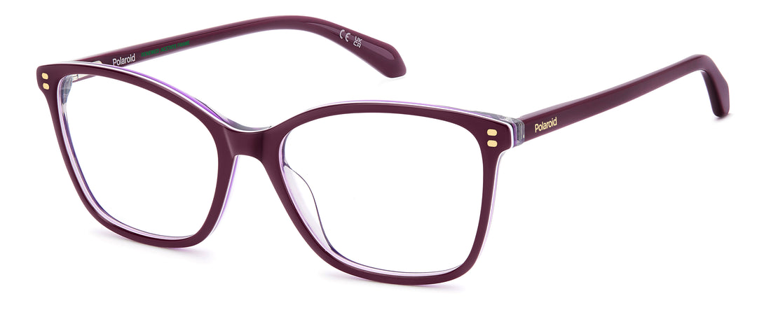 Prescription glasses polaroid pld d608 b3v violeta cat eye femenino size 54mm - Main view