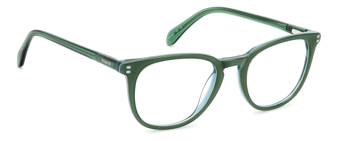 Occhiali da vista polaroid pld d609 1ed verde round masculino taglia 51mm - Vista dettagliata