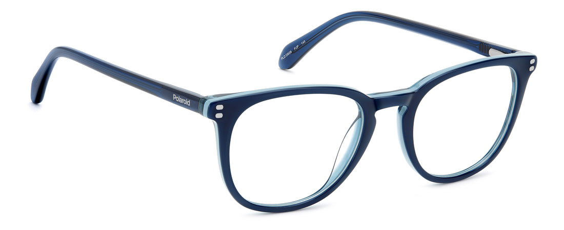 Occhiali da vista polaroid pld d609 pjp azul round masculino taglia 51mm - Vista dettagliata